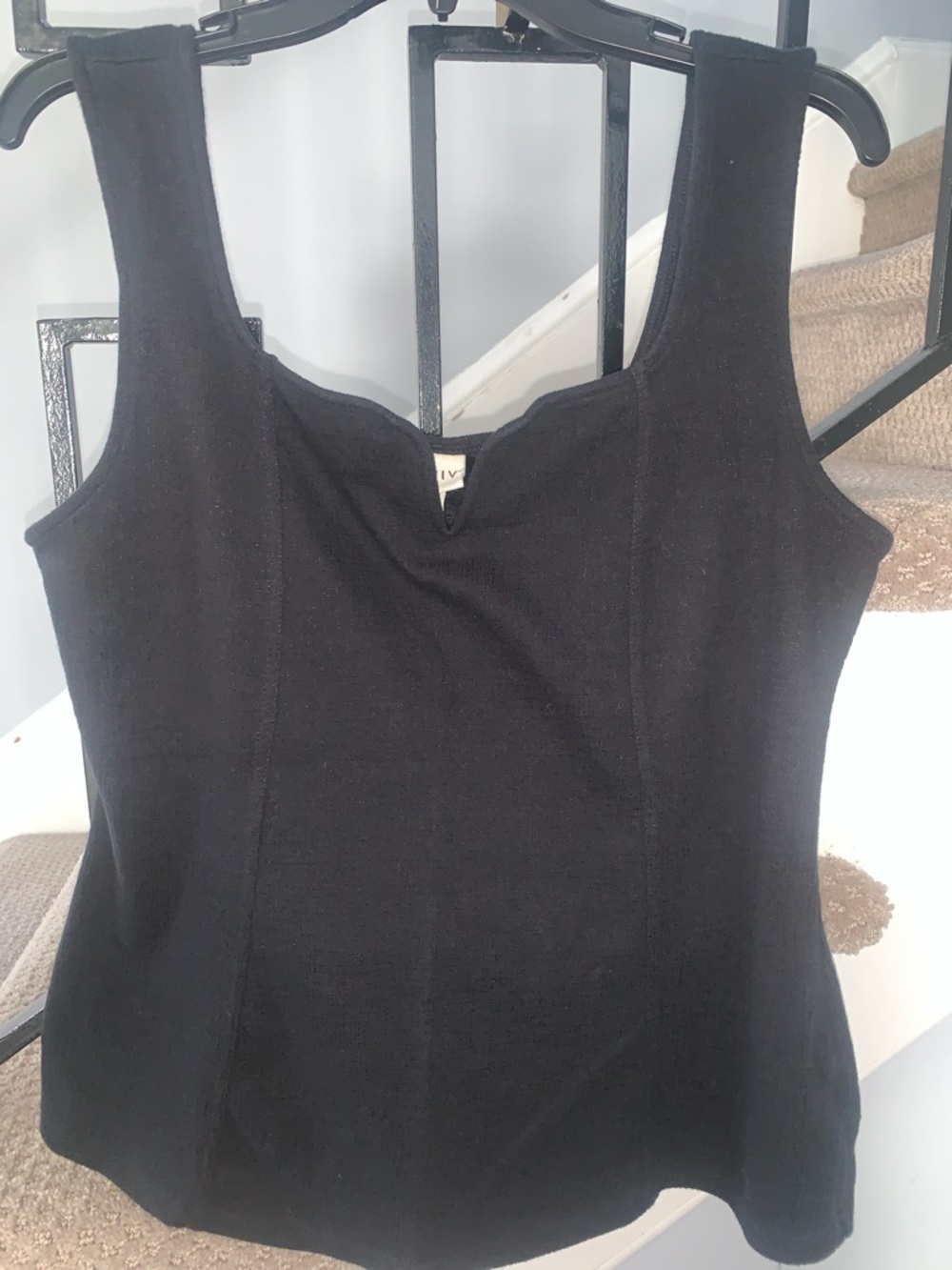 Ava & Viv Black Scoop-Notch Knit Tank